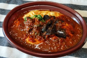 ナスとブロッコリーのボロネーゼ②